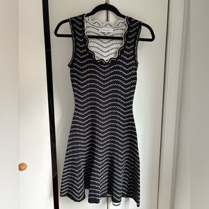 John + Jenn Black and White Fit and Flare Mini Dress